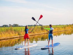 Two people on a SUP