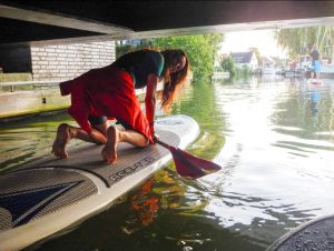 SUP under a bridge